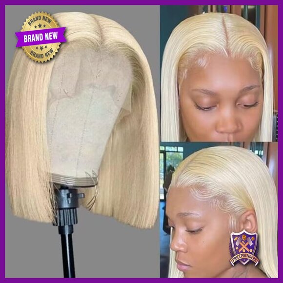 Human Hair Bob Wig HD Lace Front Glueless Pre Plucked Wear and Go